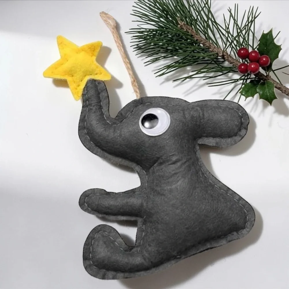 Elephant Friendship Ornaments Set of 2 Sister Gift Love Loyalty Story Card